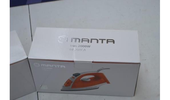 2 strijkijzers MANTA, 2000w